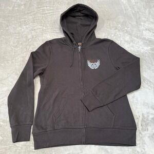 Harley-Davidson Full Zip Hoodie Womens Large Black Pockets Motorcycle New NWOT